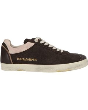 Dolce & Gabbana Dark Sneakers Leather - Brown