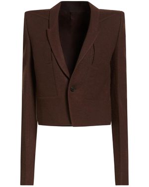 Rick Owens Blazer Virgin Wool - Brown