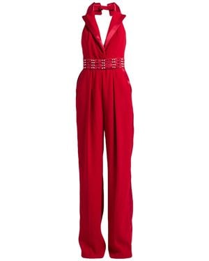 Elisabetta Franchi Jumpsuit Polyester, Glass, Metal - Red