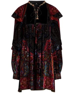 Etro Mini Dress Viscose, Silk, Cotton, Polyester - Black