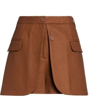 Semicouture Shorts & Bermuda Shorts Virgin Wool, Elastane - Brown