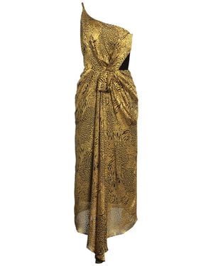 Halpern Maxi Dress Silk, Viscose - Metallic