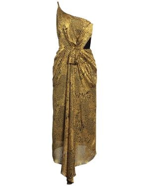 Halpern Maxi Dress Silk, Viscose - Metallic