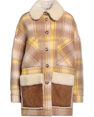 Ava Adore Camel Coat Polyester, Acrylic, Virgin Wool - Natural