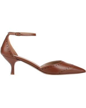 LAC Milano Pumps Leather, Textile Fibers - Brown
