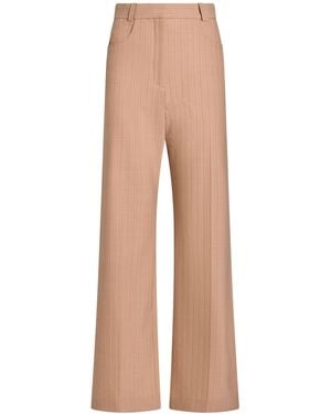 Maje Camel Trousers Wool, Polyester, Elastane - Natural