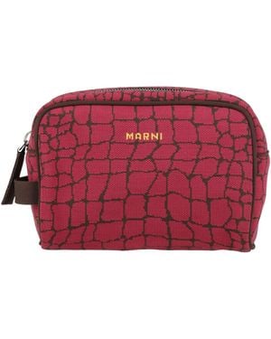 Marni Garnet Beauty Case Textile Fibers - Red