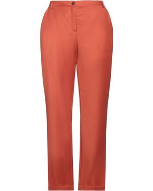 Massimo Alba Wide-Leg Flannel Wool Trousers - Red