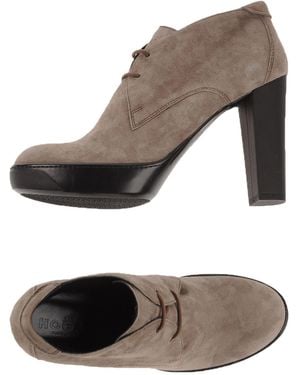Hogan Taupe Lace-Up Shoes Soft Leather - Gray