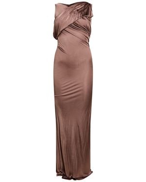 Rick Owens Maxi Dress Viscose - Brown