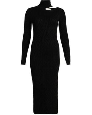Akep Midi Dress Viscose, Lyocell, Wool, Metallic Fiber, Polyamide - Black