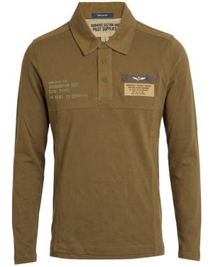 Aeronautica Militare Khaki Polo Shirt Cotton, Elastane - Green