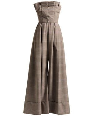 Moschino Sand Jumpsuit Polyester, Virgin Wool, Elastane - Brown