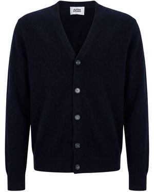 Alpha Studio Midnight Cardigan Virgin Wool, Polyamide - Blue