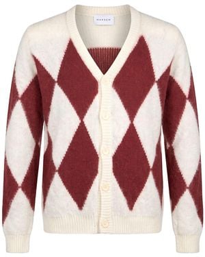 MARSĒM Cardigan Polyacrylic, Mohair Wool, Polyamide, Polyester - Red