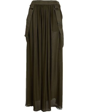 Max Mara Silk Jedy Maxi Skirt - Green