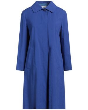 Niu Overcoat & Trench Coat Cotton, Elastane - Blue