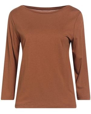 Majestic Filatures Camel T-Shirt Lyocell, Organic Cotton - Brown