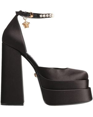 Versace Embellished Ankle Loop Court Shoes - Black