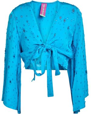 Pink Memories Azure Top Lyocell - Blue