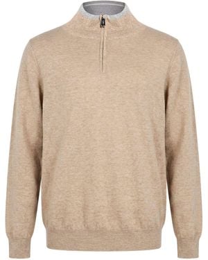 Fedeli Sand Turtleneck Cashmere, Linen - Natural