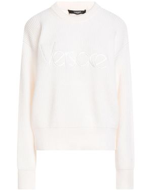 Versace Cream Sweater Virgin Wool, Viscose, Polyester - White