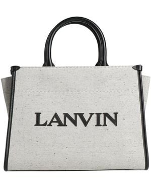 Lanvin Handbag Cotton, Linen, Zamak, Brass, Calfskin - White