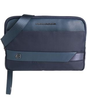 Piquadro Cross-Body Bag Cow Leather, Nylon, Metal, Pes - Blue