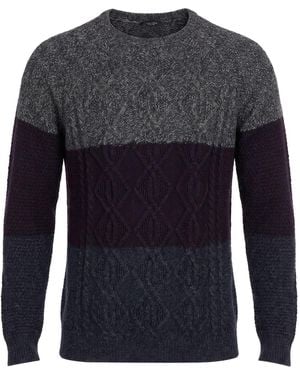 Roberto Collina Charcoal Sweater Baby Alpaca Wool, Nylon, Wool - Blue