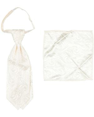 Wilvorst Cream Ties & Bow Ties Acetate, Viscose - White