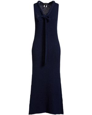 Roberto Collina Midi Dress Merino Wool, Silk - Blue
