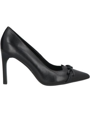 Geox Embellished Leather Pointed-Toe Court Shoes - Black