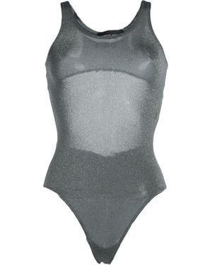 Roberto Collina Bodysuit Viscose, Polyamide, Metallic Polyester, Elastane - Gray