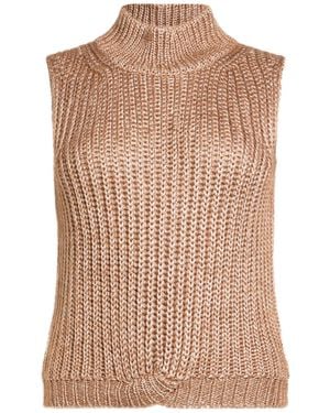 Eleventy Light Turtleneck Silk, Mohair Wool - Brown