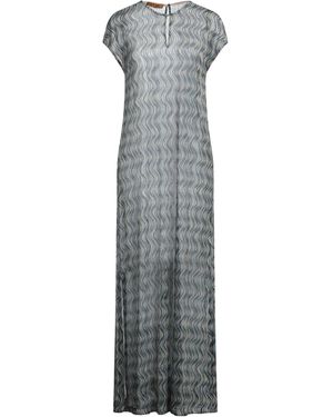 Siyu Maxi Dress Polyester, Metallic Fiber - Gray