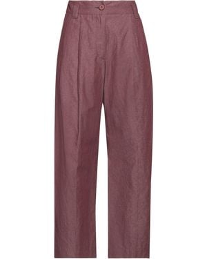 Momoní Linen-Blend Straight-Leg Pants - Red