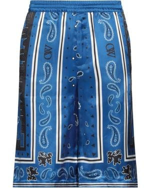 Off-White c/o Virgil Abloh Paisley Viscose Bermuda Shorts - Blue