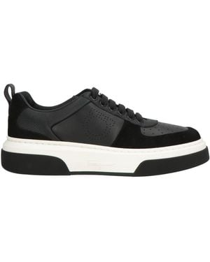 Ferragamo Ferragamo Cassina Low-Top Gancini Sneakers - Black