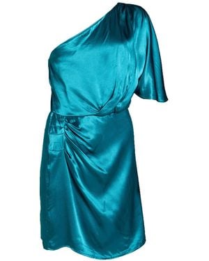 Rebel Queen Deep Mini Dress Polyester - Blue