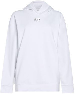EA7 Sweatshirt Polyester, Cotton - White