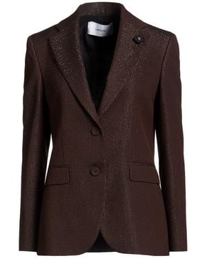 Lardini Dark Blazer Wool, Polyester, Elastane - Brown