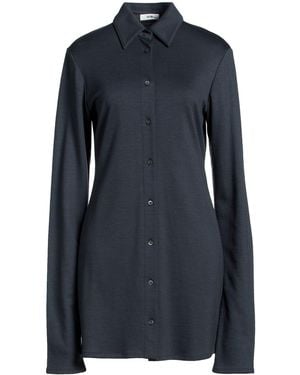 Rier Charcoal Mini Dress Virgin Wool - Blue