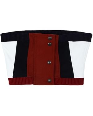 DSquared² Strapless Flannel Leather Zipper Top - Red