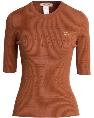 Twinset Tan Sweater Viscose, Polyester - Brown
