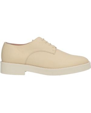Pollini Ivory Lace-Up Shoes Calfskin - Natural