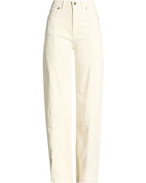 Siste's Cream Pants Cotton, Elastane - White