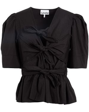 Ganni Top Cotton, Elastane - Black