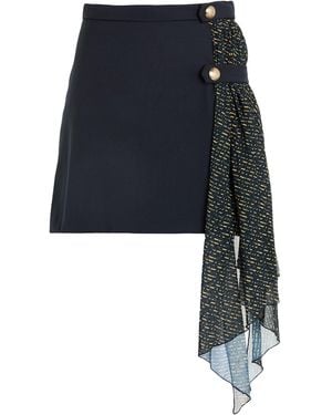 Odi Et Amo Mini Skirt Polyester, Viscose, Elastane - Blue