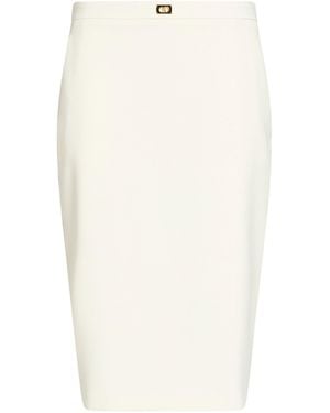 Elisabetta Franchi Midi Skirt Polyester, Elastane - White