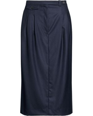 Incotex Slowear Midi Skirt Virgin Wool - Blue